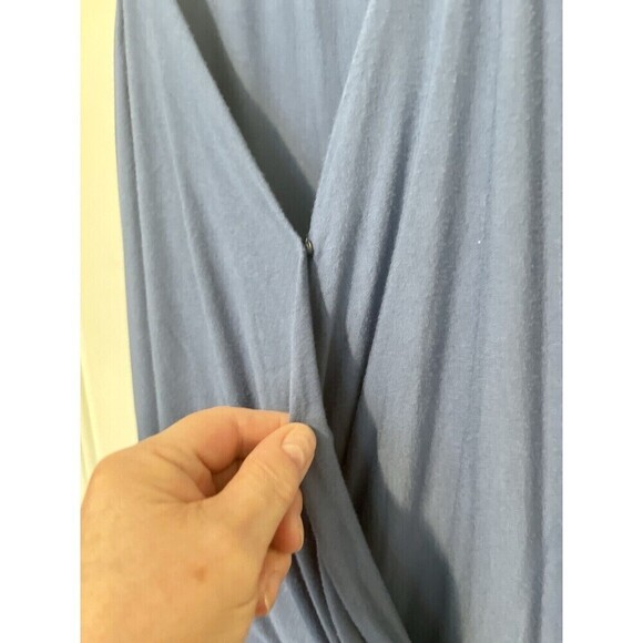 Elan Spaghetti Strap Crossover V-Neck Jogger Belted‎ Jumpsuit Blue Small - Picture 11 of 12